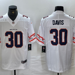 broncos white #30 davis jersey