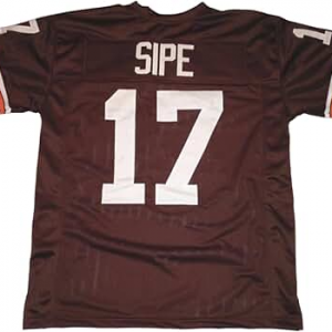 Brian Sipe Jersey Stitched Brown Custom Football jersey