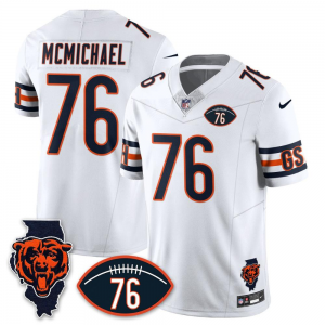 Bears 76 Mcichael white jersey