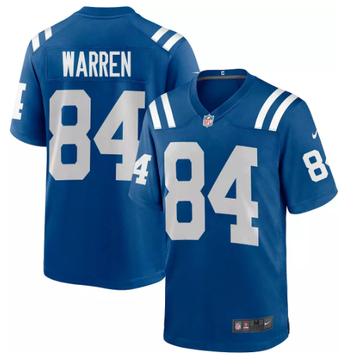 Men's Indianapolis Colts Tyler Warren #84 Blue Jersey