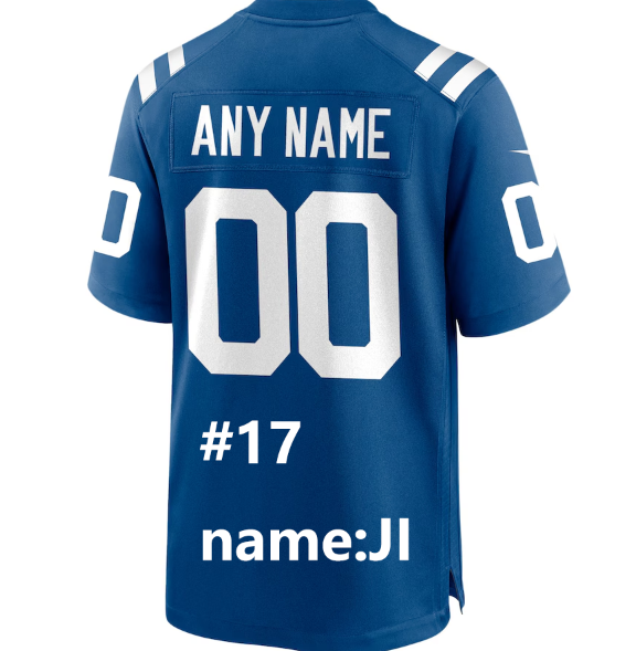 colts custom #17 JI jersey in 2XL