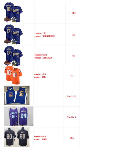 for 7 jerseys