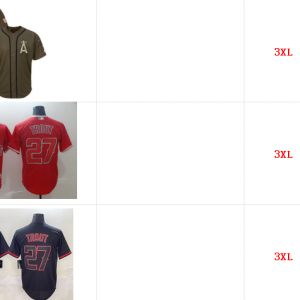 angels 3 #27 jerseys in 3XL